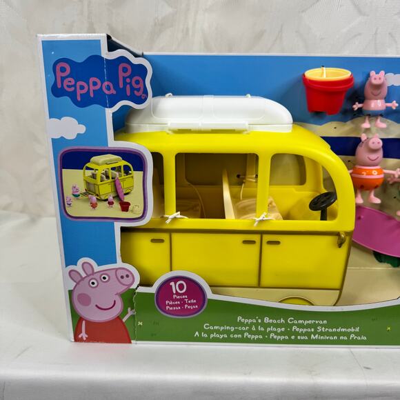Hasbro Peppa Pig Peppa's Beach Campervan Peppa, George, Mummy & Daddy Pig 2022 - Picture 8 of 9